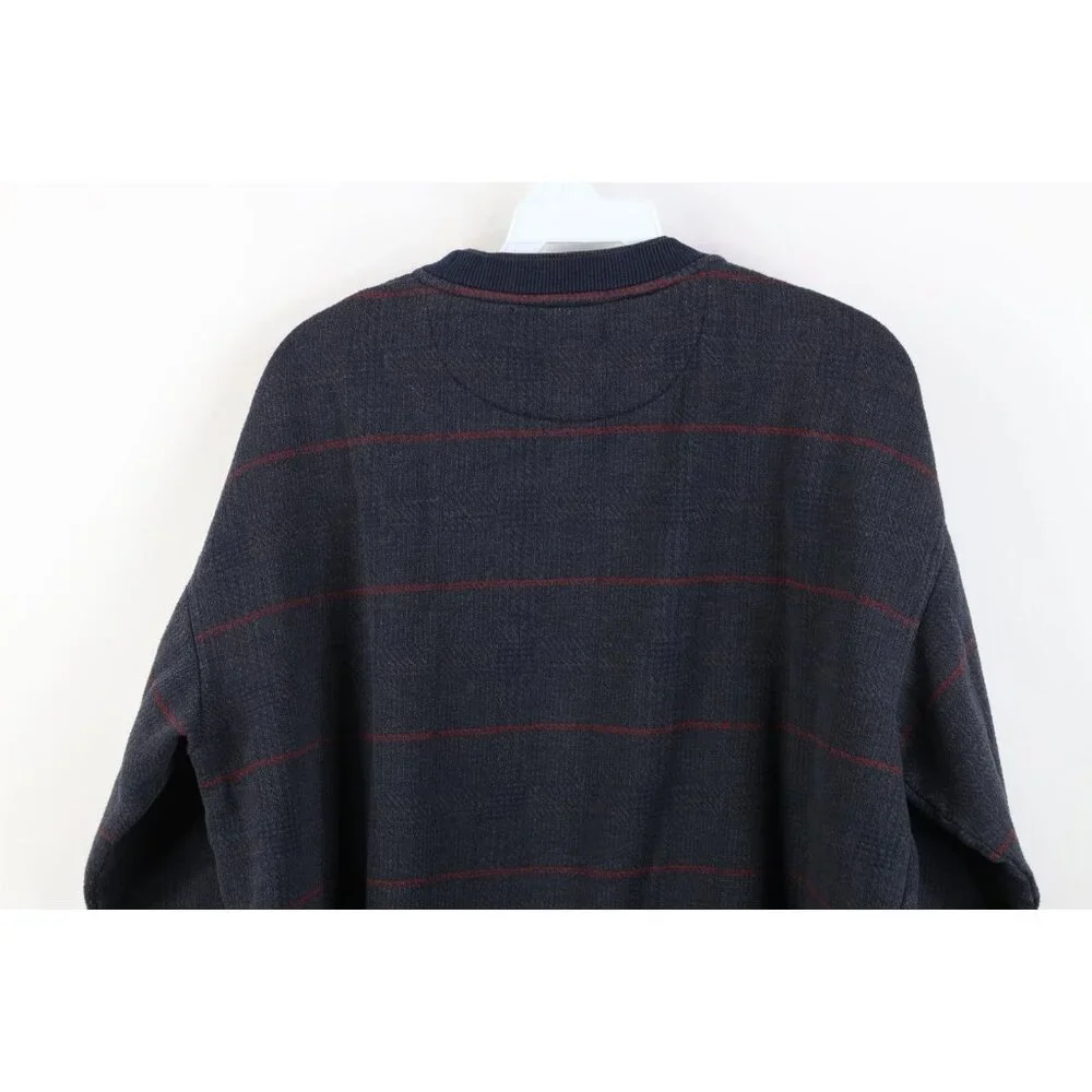 Vintage 90s Streetwear Mens Large Faded Layered Houndstooth Plaid Sweatshirt - Picture 9 of 10